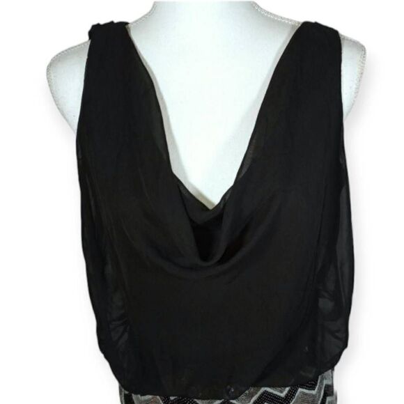 AS U WISH SEQUIN DRESS SZ.L EUC.  BLACK, SILVER, & GOLD. - Picture 2 of 6